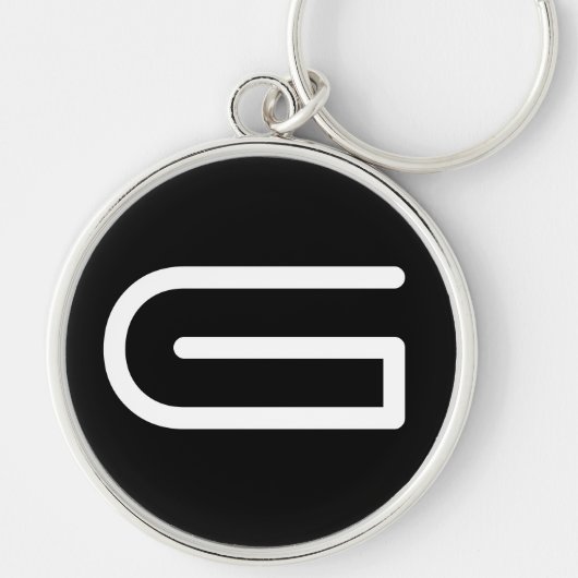 モノクロモダン文ミニマル字 キーホルダー (正面)