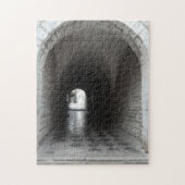 モノクロモノクロ旧市街ドアクロアチア ジグソーパズル (縦)