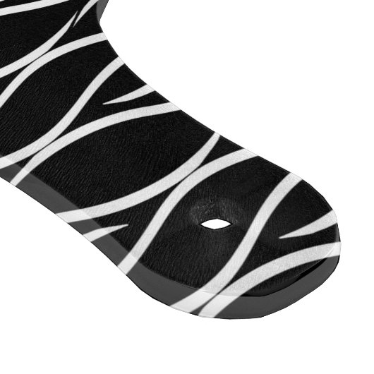 モノクロモノグラム付き白黒カスタム波模様 カッティングボード (角)