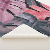 モノクロモンステラ:水彩熱帯パターン。 シェルパブランケット (3/4)