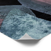 モノクロモンステラ：水彩熱帯パターン。 ポスター (角)