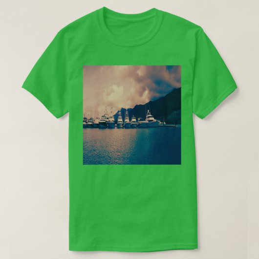 モノクロヨットプリント2 Tシャツ (デザイン正面)