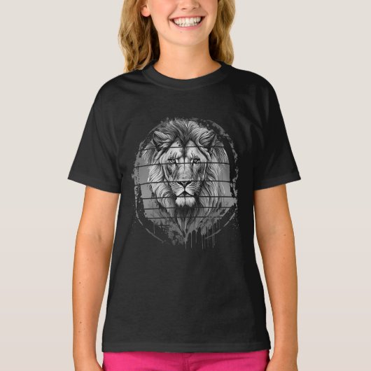 モノクロライオン Tシャツ (正面)