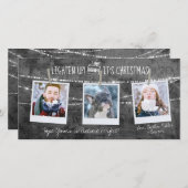 モノクロライトアップクリスマス3フォトカード (正面/裏面)