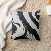 モノクロラインと曲線の装飾用クッション クッション (ブランケット)