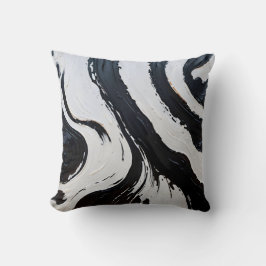 モノクロラインと曲線の装飾用クッション クッション