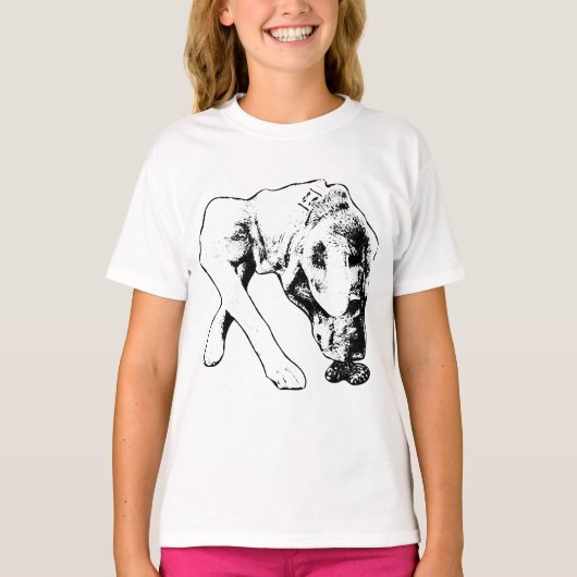 モノクロラインの好奇心 Tシャツ (正面)