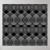 モノクロライン:テクスチャ抽象デザイン ポスター (正面)