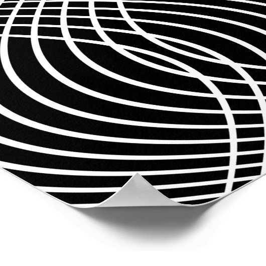 モノクロライン:テクスチャ抽象デザイン ポスター (角)