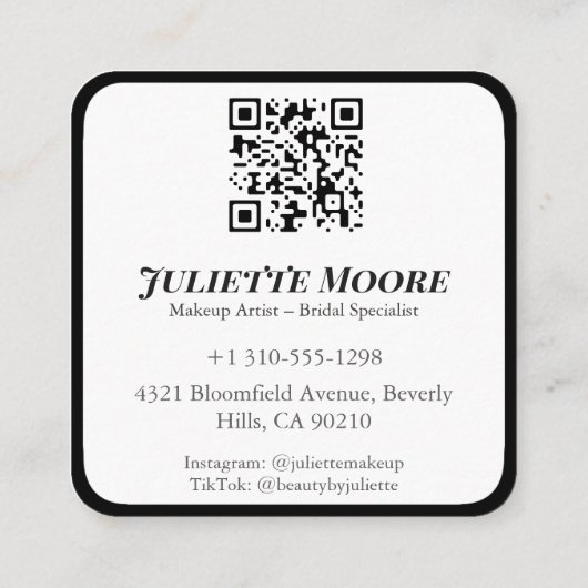 モノクロラッシュロゴメイクアップ名刺 スクエア名刺 (裏面)