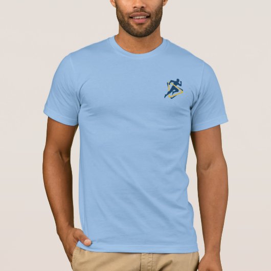 モノクロランニングマンスポーツミニマリスト左胸 Tシャツ (正面)