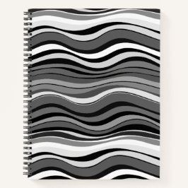 モノクロリップルパターン ノートブック