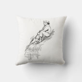 モノクロリトルボーイヴィンテージ魚釣り小児期 クッション (裏面)