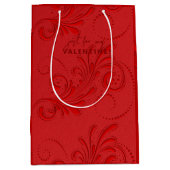 モノクロレッドスワールモノグラム ミディアムペーパーバッグ (正面)