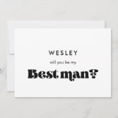 モノクロレトロ あなたが俺のベストマンになってくれる?カード 招待状 (正面)
