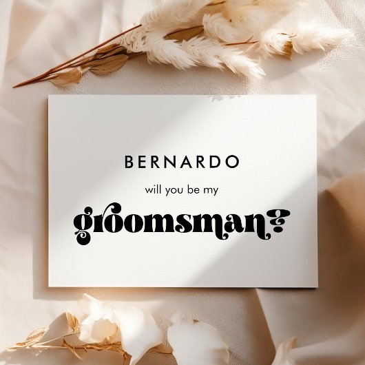 モノクロレトロ　結婚式の仲人になってくれますか？カード 招待状