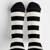 モノクロレフェリーとモノグラムのストライプ白黒レフェリー ソックス (上部)