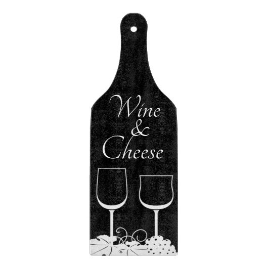 モノクロワイン&チーズパドル カッティングボード (正面)