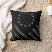 モノクロヴィンテージスタイル米国国旗 クッション (ブランケット)