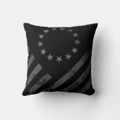 モノクロヴィンテージスタイル米国国旗 クッション (裏面)