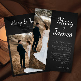 モノクロヴィンテージミニマリストブラック&ホワイト結婚ズ 招待状