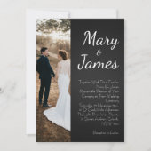 モノクロヴィンテージミニマリストブラック&ホワイト結婚ズ 招待状 (正面)