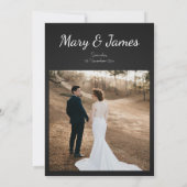 モノクロヴィンテージミニマリストブラック&ホワイト結婚ズ 招待状 (裏面)