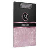 モノクロームかわいらしきらびやかなピンクとブラック クリップボード (右)