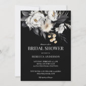 モノクロームで気品のあるボヘミアンブライダルシャワー 招待状 (正面)