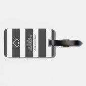 モノクロームとホワイト夫妻結婚のラグ ラゲッジタグ (裏面横)