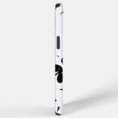 モノクロームのくすんだ花柄 iPhoneケース iPhone 12 Pro Maxケース (右側面)