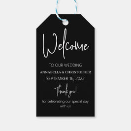 モノクロームのウェルカムエレガントシンプルミニマル ギフトタグ