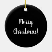 モノクロームのクリスマスタイポグラフィ セラミックオーナメント (裏面)