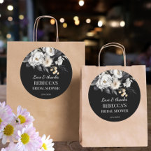 モノクロームのボヘミアンスタイルのウェディングシャワー ギフト