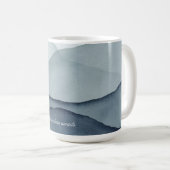 モノクロームの水彩画の山々 コーヒーマグカップ (正面右)