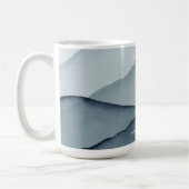 モノクロームの水彩画の山々 コーヒーマグカップ (左)