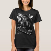 モノクロームの激情ゲーマーポートレートTシャツ Tシャツ (正面)