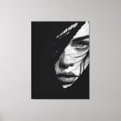 モノクロームの神秘的な肖像画アート キャンバスプリント (正面)