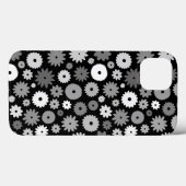 モノクロームの花の繰り返しパターン Case-Mate iPhoneケース (裏面 (横))