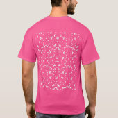 モノクロームの花柄パターン - エレガントなシームレスアート Tシャツ (裏面)