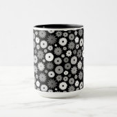 モノクロームの花柄 マグカップ (中央)