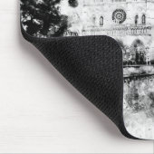 モノクロームイラストレーションノートルダム大聖堂 マウスパッド (コーナー)