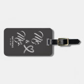 モノクローム夫妻結婚の ラゲッジタグ (正面横)