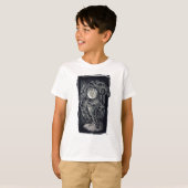 モノクローム宇宙探検家宇宙飛行士Tシャツ Tシャツ (正面フル)