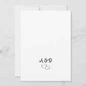 モノクローム手描きのクールでシンプルな結婚式 招待状 (裏面)
