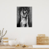 モノクローム水彩に対する耐性 ポスター (キッチン)