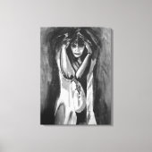 モノクローム水彩画Sara Motolanez キャンバスプリント (正面)