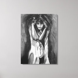 モノクローム水彩画Sara Motolanez キャンバスプリント