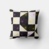 モノクローム美意識の花のパタ市松模様にーン クッション (裏面)