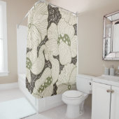 モノクローム花アールヌーボーシームレス シャワーカーテン (インサイチュ)